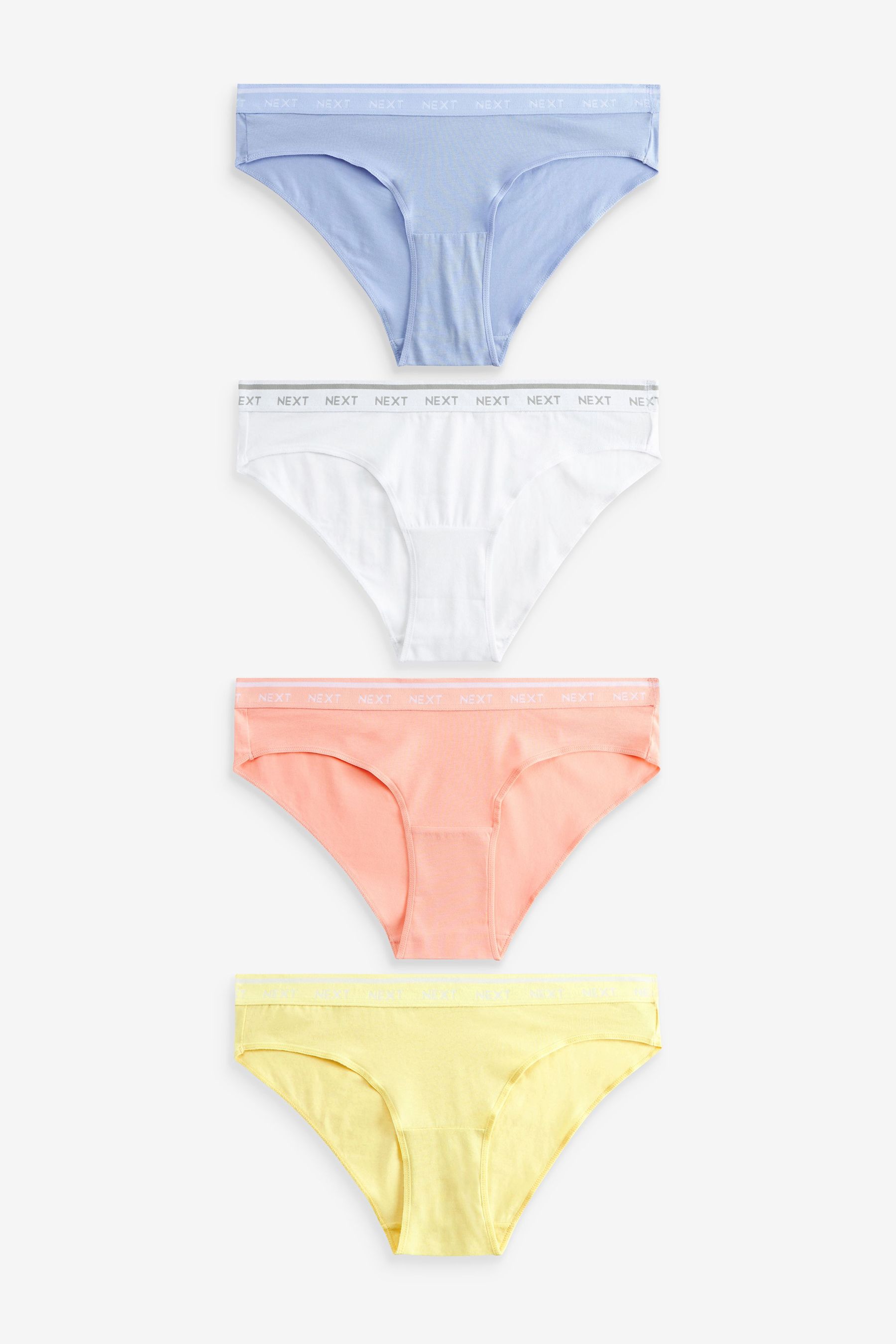 Cotton Rich Logo Knickers 4 Pack Bikini