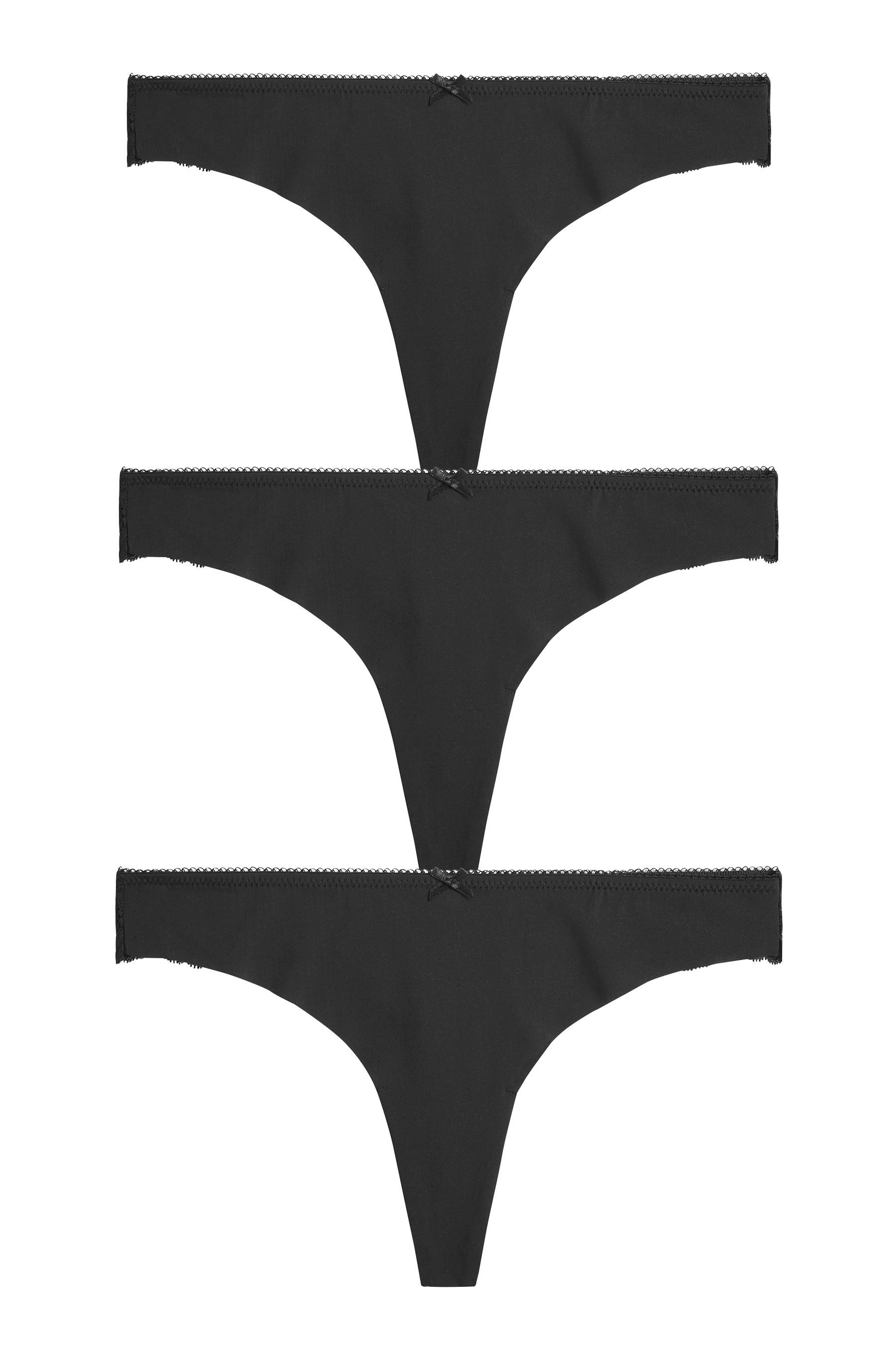 No VPL Lace Back Briefs 3 Pack Thong