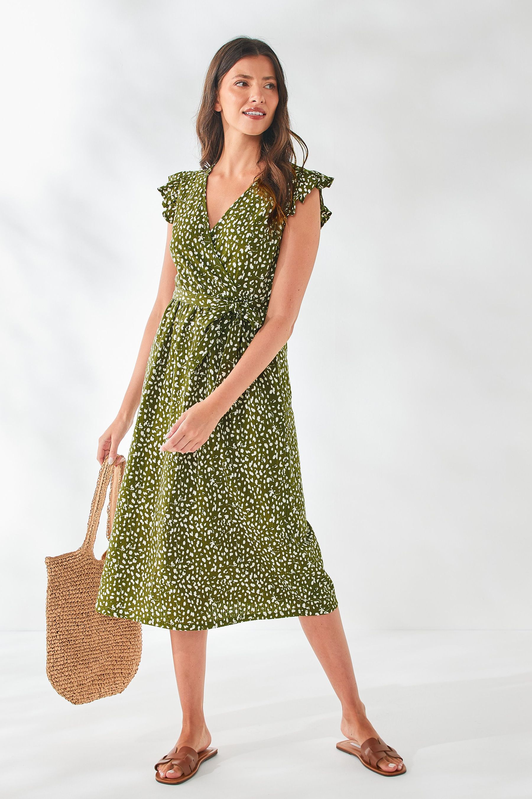 Jersey Wrap Midi Summer Dress