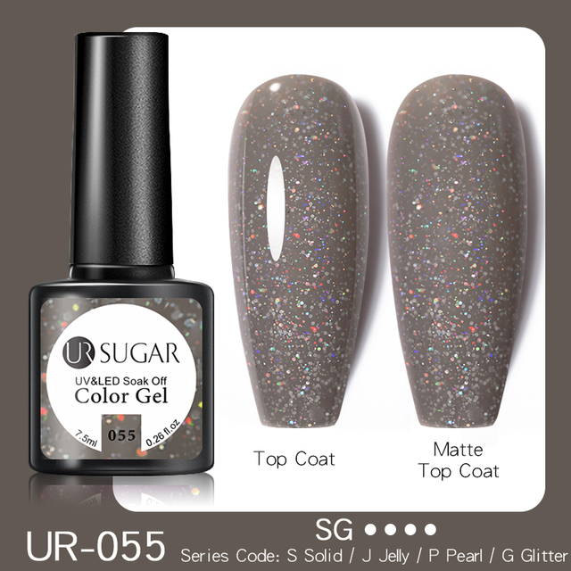 ur sugar caramel color gold sequins gel nail polish for manicure brown chocolate soak off uv gel nail varnish nail art design