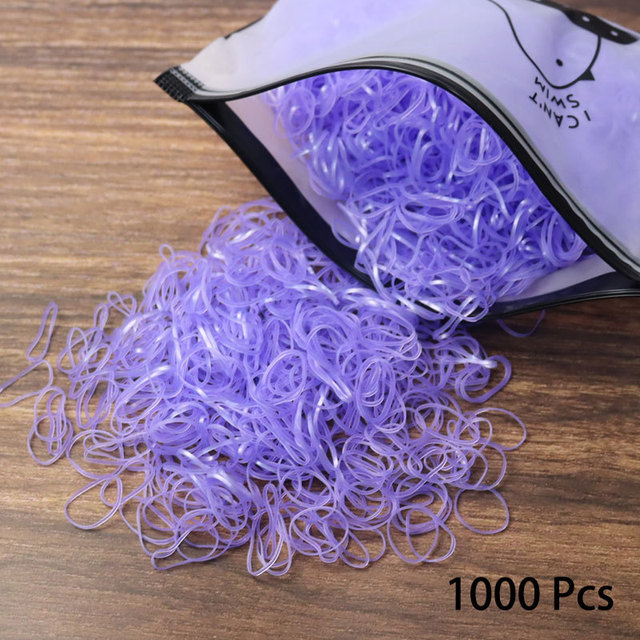 1000pcs Disposable Rubber Band Hairband For Kids Ponytail Hair Ties Colorful Elastic Hair Bands Baby Hair Accessories