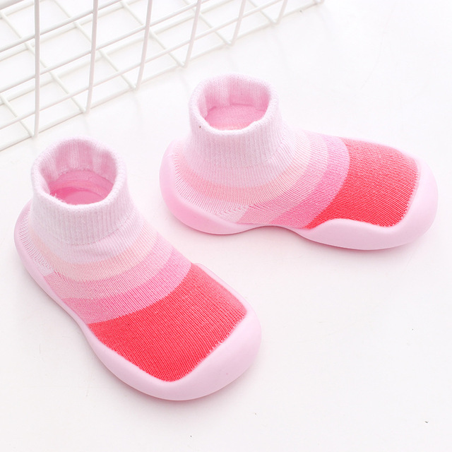 Unisex Baby Shoes First Shoes Baby Walkers Toddler First Walker Baby Girl Kids Soft Rubber Sole Baby Shoes Knit Socks Anti-slip