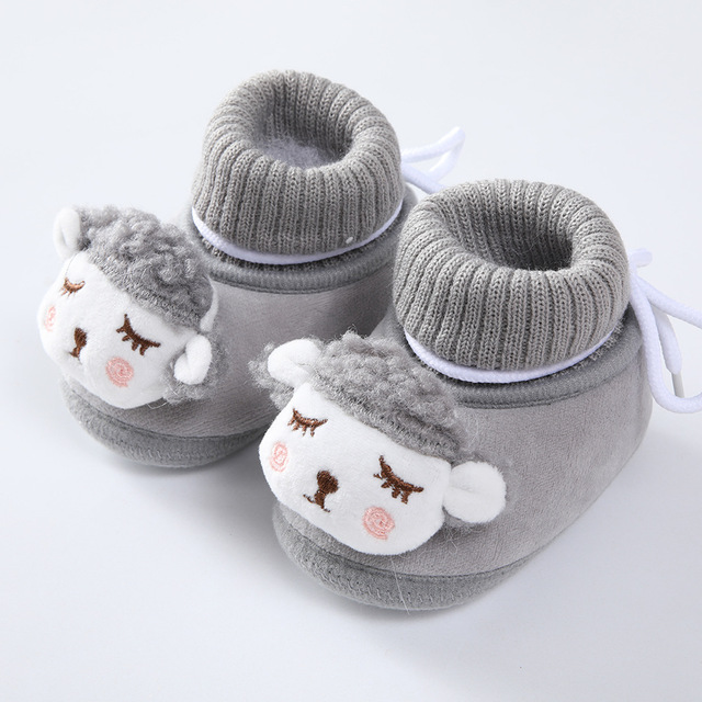 2022 New Winter Baby Shoes Infant Cotton Shoes Warm Shoes Plush Thick Medium High Tube Sock Baby Toddler Shoes Soft Shoes