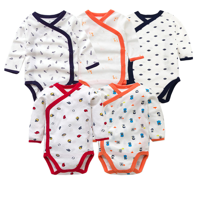 5pcs/lot Baby Bodysuits Autumn Newborn 100% Cotton Body Baby Long Sleeve Underwear Infant Jumpsuits Boys Girls Pajamas Clothes