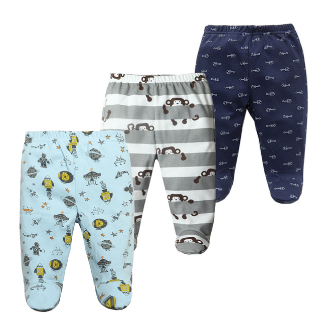 3pcs/lot Baby Pants 100% Cotton Autumn Spring Newborn Baby Boys Girls Pants Toddler Wear Infant Toddler Cartoon For Baby Clothes