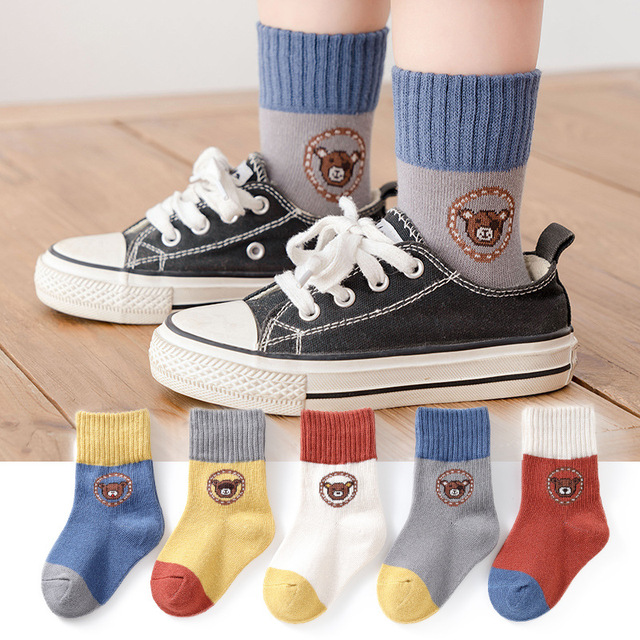 5pairs/lot Baby Boys Girls Socks Fashion Cartoon Animal Pattern Cotton Kids Socks 1-12 Years New Spring Autumn Socks for Boy