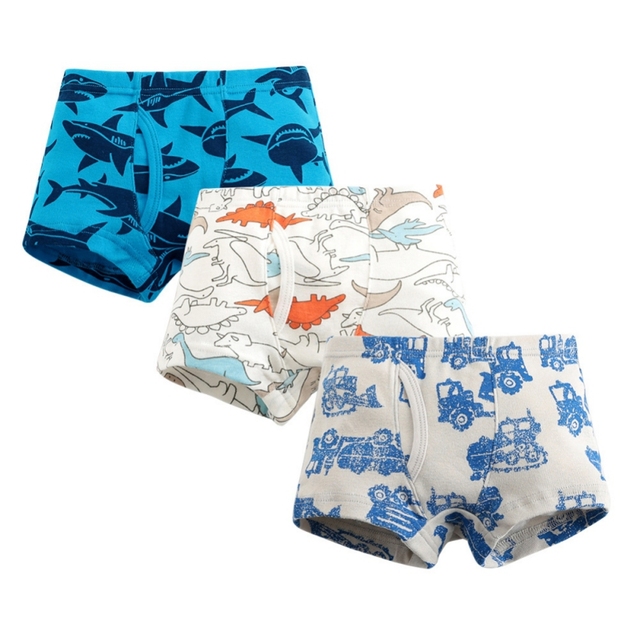 3pcs/set Cartoon Dinosaur Cotton Boys Boxer Underpants Children Panties Warm Cartoon Underwear Kids Panty Shorts 3-10 Years