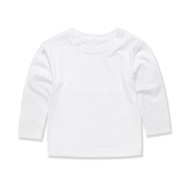 Boys Girls Full Sleeve T-Shirt Plain Cotton T-Shirt For Kids Casual Wear Kids Solid Tees Girls Tops For 2-14 Years