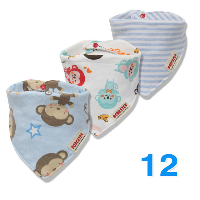 3pcs Organic Cotton Baby Gauze Scarf Burp Cloth Bandana Bibs Newborn Baby Boy Infant Girl Toddler Winter Scarf Waterproof Bib