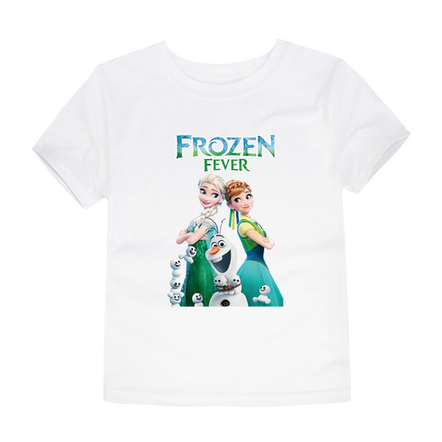 Disney Cartoon T-shirt for Boys Teens Children Summer Tops Girls Frozen Tees Anna and Elsa Cosplay T-shirt Olaf T-shirt