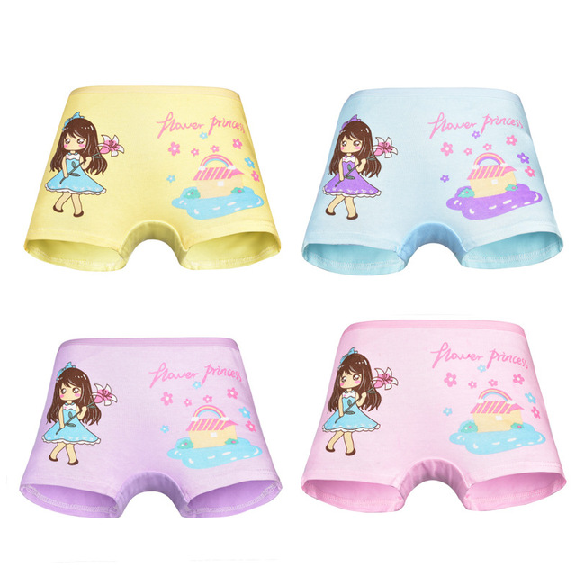 4pcs/lot Kids Girls Underwear Cotton Boxer Girl Comfortable Breathable Safety Pants Children's Panties