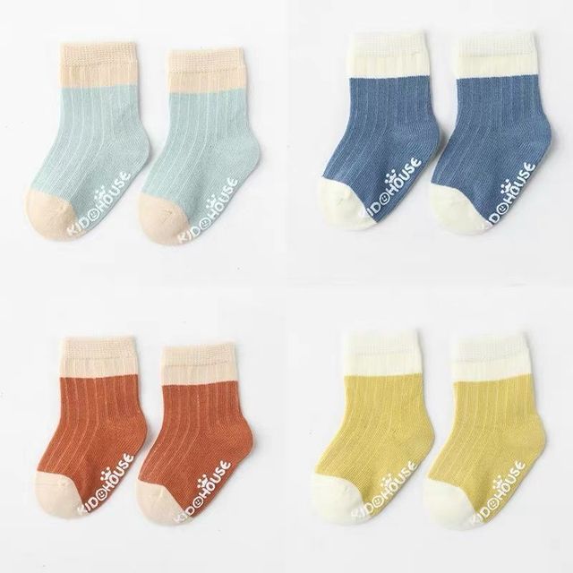 4 Pairs Cotton Baby Socks Cotton Socks Baby Boys Girls Cute Lovely Anti-Slip Socks Toddler Kids Fashion Soft Socks Autumn