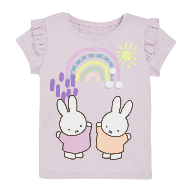 Little Maven 2022 Baby Girls New Fashion Tops Lovely Cartoon Rabbit Cotton T-shirt Soft and Comfort For Kids 2-7 Years