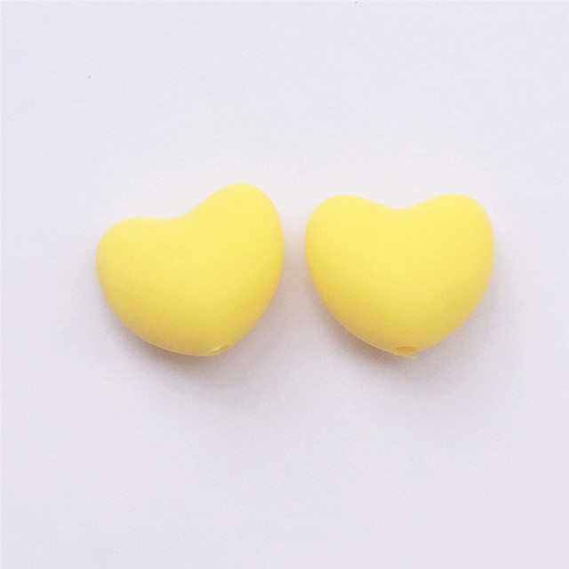 Chenkai 100pcs BPA Free Silicone Heart Teether Beads DIY Baby Pacifier Shower Soother Nursing Pendant Toy Sensory Accessory