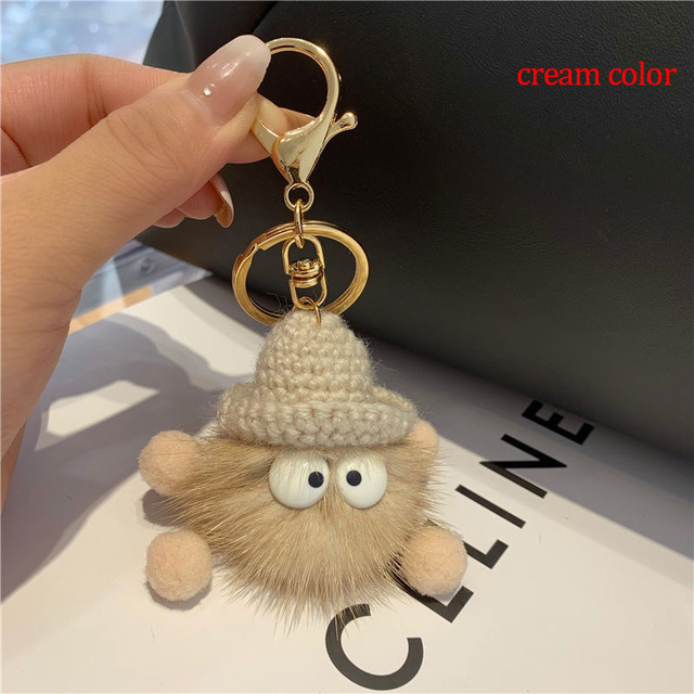 Cute Mink Keychain Diecast Car Key Ring Bag Keychain Accessories