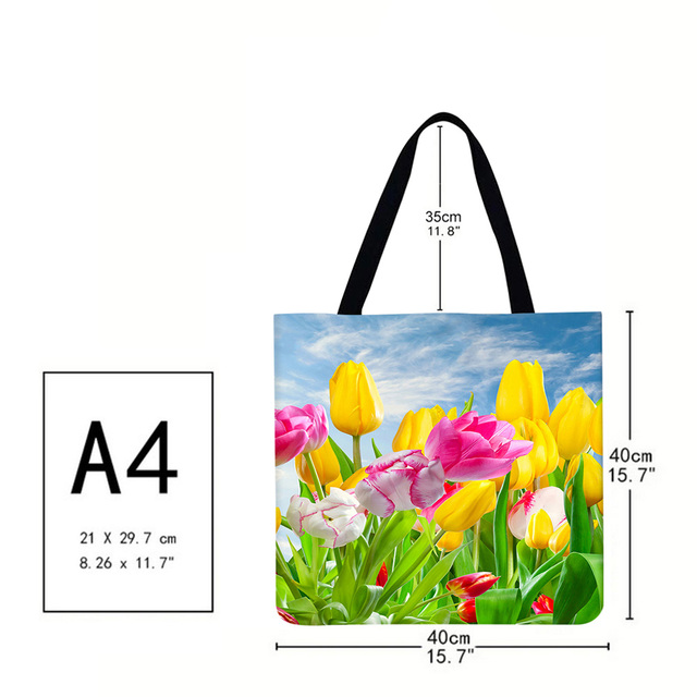 Practical Linen Square Shopping Bag Casual Ladies Daily Shopping Bag Large Capacity Storage Household Handbags