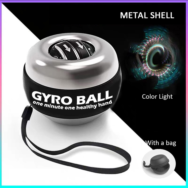 LED Wrist Ball Self Starting Gyroscope Energy Ball Gyro Strength Ball Muscle Relax Arm Wrist Strength Trainer Fitness Sports Equipment