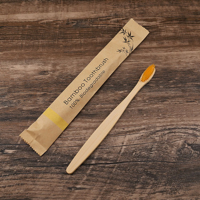 100pcs Eco-friendly Bamboo Reusable Toothbrush Portable Adult Wooden Soft Toothbrush Laser Custom Engraving Logo