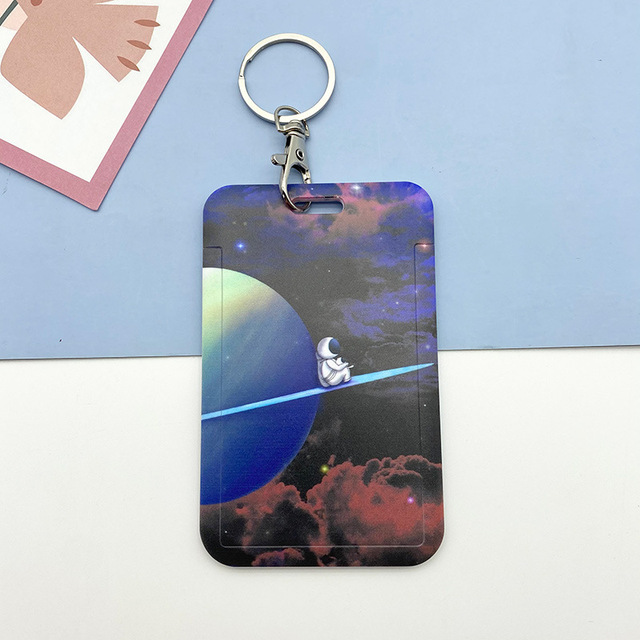 New Cartoon Space ID Credit Bank Card Holder Students Bus Visiting Card Case Door ID Badge Cards Cover for Women Men Pendants