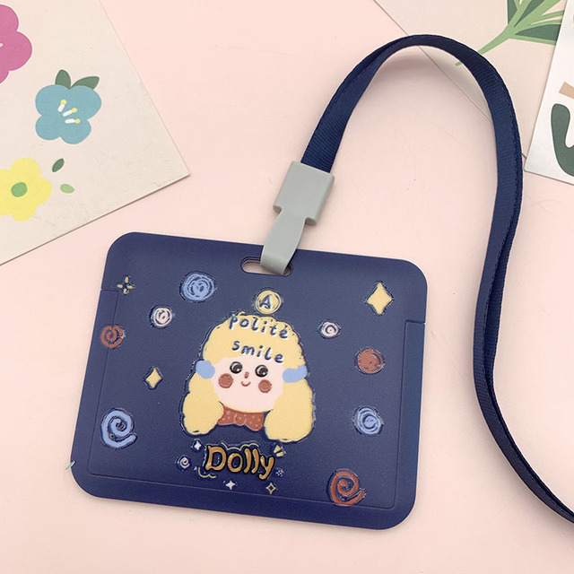 New Women Card Holder Lanyard ID Badge Card Holders Girls Cute Bear Bank Certificate Photocard Name Card Cover Female