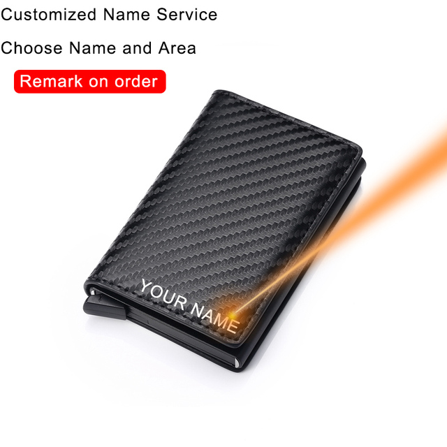 Carbon Fiber Anti RFID Bank Card Holder Men Women Business Credit Card Holder Card Holder Wallet Leather Case Bag Popwallet Logo Dropshipping