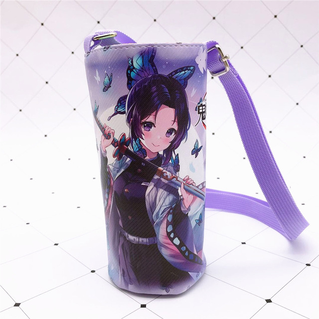 Devil Blade Cartoon Anime Peripheral PU Cup Cover Demon Slayer Kimetsu no Yaiba Kamado Nezuko Student Children Kids Kettle Bag