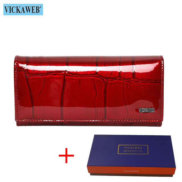 Genuine Leather Long Wallet With Magnetic Closure For Women Free Gift Fashion Wallet