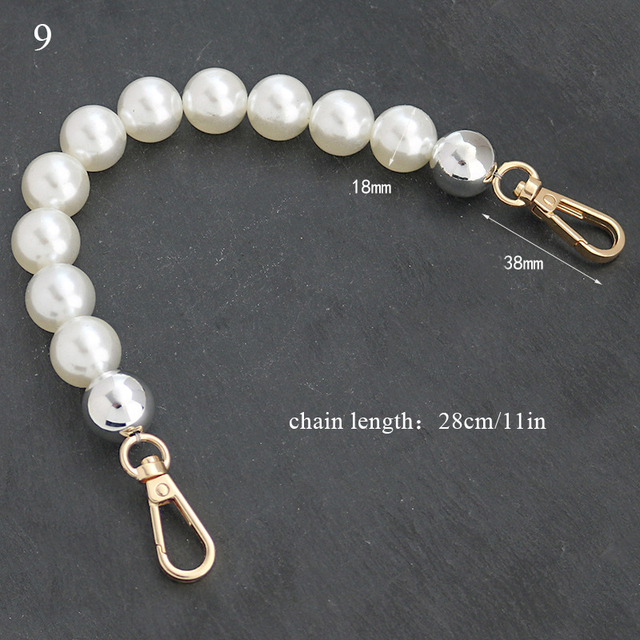 Pearl Bag Strap for Handbag Handles Beaded Purse Belts DIY Replacement Evening Bag Chain Bags Decoration Accessories