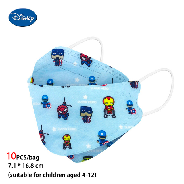 Disney 10-200/Bag Mickey Kids Cartoon Mask 4-layer Dust Protection Protective Respirator Reusable 4-12 Years Ffp2 Mascarilla