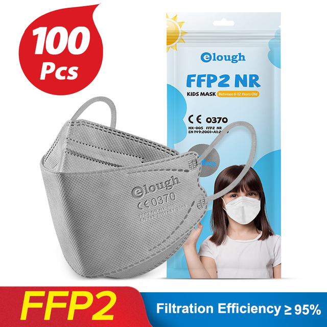 Elough Mascarillas FPP2 Ninos 6-12 Años 4 Layers Infant FFP2 Kids Children Masks FFP 2 ffp2Mascarilla KN95 Infantil Mask