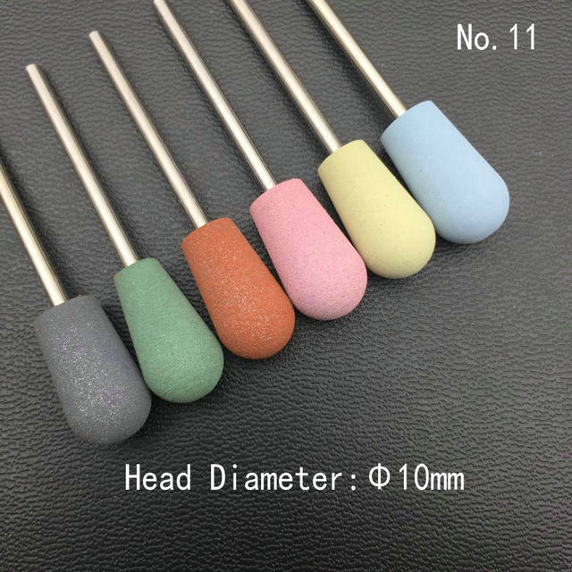 6pcs/set Rubber Silicon Nail Drill Grinding Cutter for Manicure Flexible Bit Polisher Machine Electric Nail File Art Tools