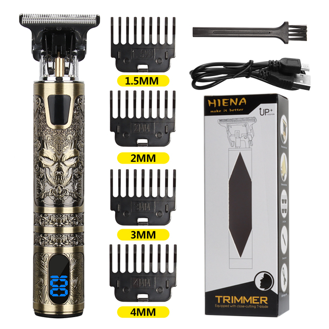 T9 Hair Clipper Electric Shaver Professional Barber Hair Trimmer Machine 0mm Hair Cutting Machine For Men USB Rechargeable HIENA