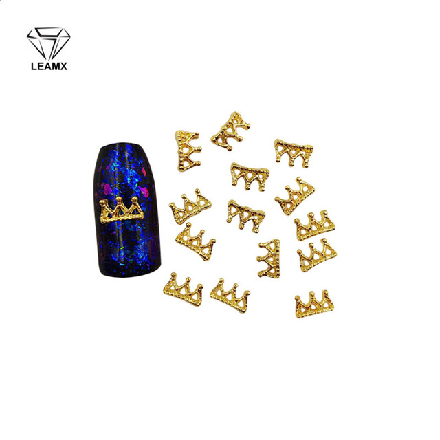 50pcs/bag Nail Decoration Sticker 3D Hexagon Shape Nail Manicure Decorative Ornament Alloy Nail Stickers DIY Accessories