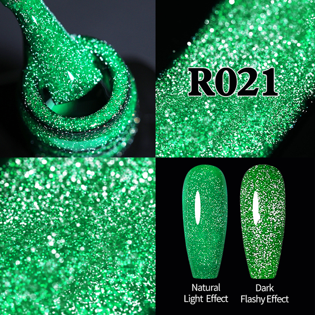 ur sugar 7.5ml neon yellow reflective glitter gel nail polish shine twilight nail gel nail art varnish semi permanent varnish