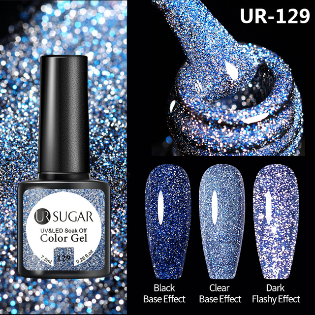 UR SUGAR 7.5ml Glitter Reflective Gel Nail Polish Manicure Nail Art Semi Permanent UV LED Nail Polish Lamp