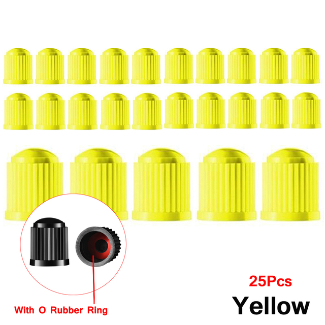 100 pcs Wheel Tire Valve Covers, Universal With O-Ring Rubber Rings For Cars, , Motorcycles, Trucks,SUVs, Bicycles and Bicycles