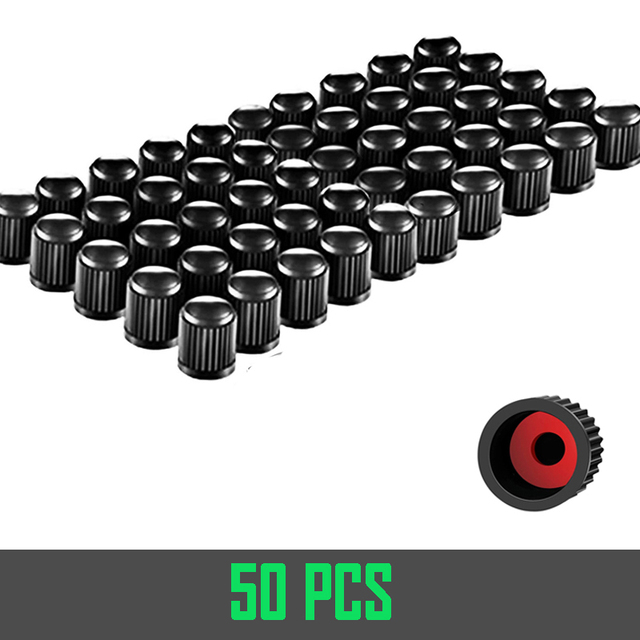 10/25/50/100pcs Black Tire Valve Caps, With Rubber O-Ring, Universal Stem Caps For Cars Bike, Bike, Truck, Motorcycle