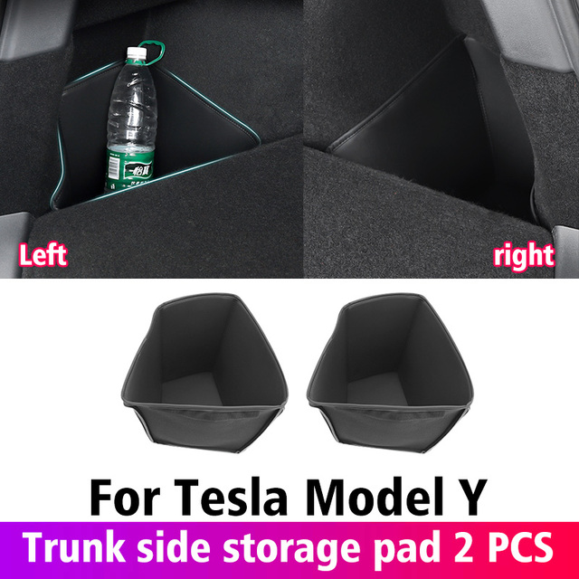 Car Trunk Organizer Booster For Tesla Model Y Model 3 2021-2022 Leather Mat Refit Interior Trim Accessories