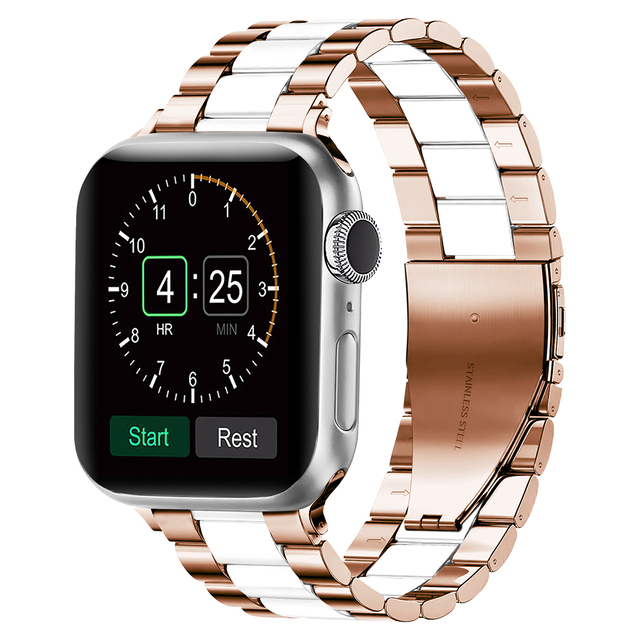 Metal Strap Compatible with Apple Watch 44mm 42mm 40mm 38mm Metal Stainless Steel Replacement Strap For iwatch 6 5 4 3 2 SE Band