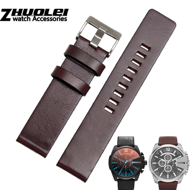 Diesel Watch Cowhide Leather Strap , Fit Strap DZ7312 | DZ4323 | DZ7257 with stainless steel pin clip 24 26 27 28 30mm