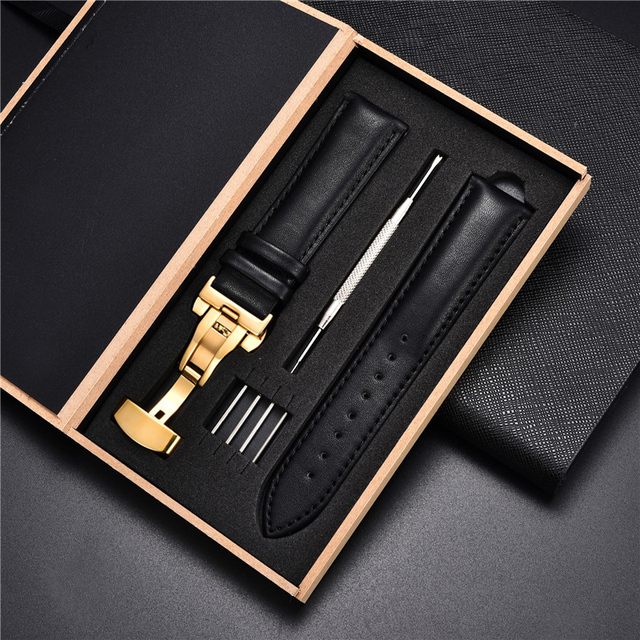 Leather Straps With Box For Samsung Galaxy Watch 4 40mm 44mm/4 Classic 42mm 46mm Active 2 Band Replacement Watchband Bracelet