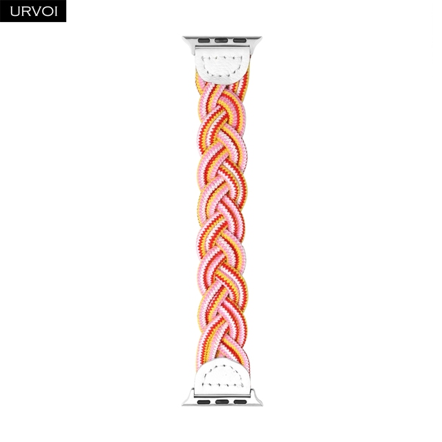 URVOI Braided Band for Apple Watch Series 7 6 SE 5 4321 Woven Nylon Strap for iWatch 40 44mm Stretchable Classic Design