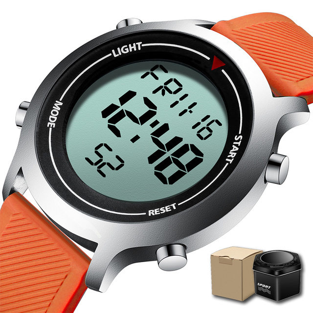 Men Alloy Watch New Digital Watch Erkek Kol Saati Waterproof Silicone Wrist Watch Dropship