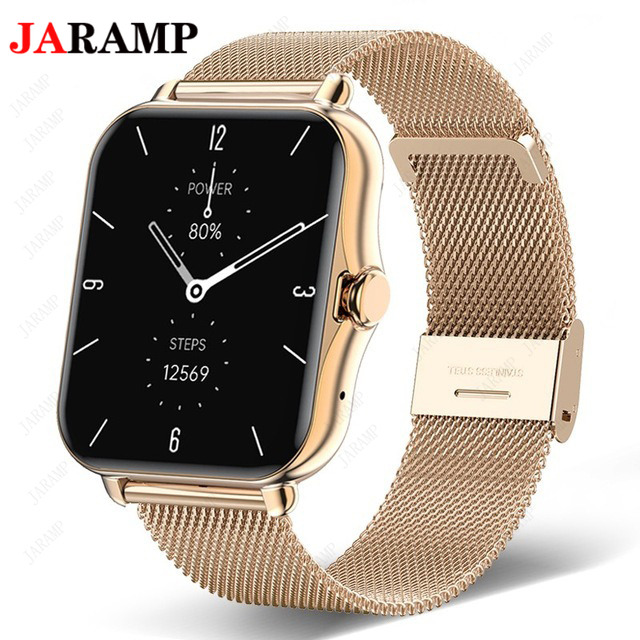 New Ladies Smart Watch Men 1.69 inch Color Screen Full Touch Fitness Tracker Call Ladies Smart Watch for Android IOS+Box