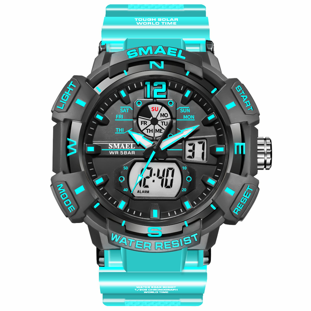 Sport Watch Men Military Watch Fashion White Watch 50M Waterproof Luminous Hands Digital Wristwatches 8045 Men's Quartz Watches