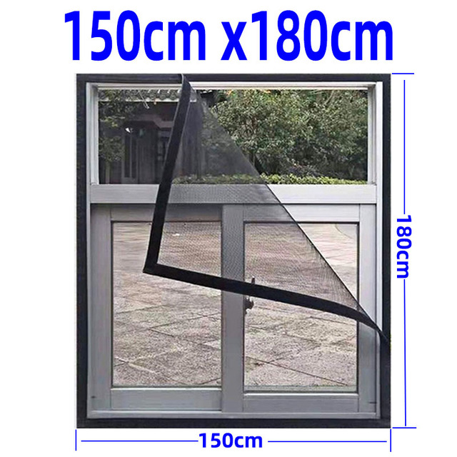 Inset window screen mesh, air tulle adjustable summer invisible anti mosquito net fiberglass removable washable customize screen