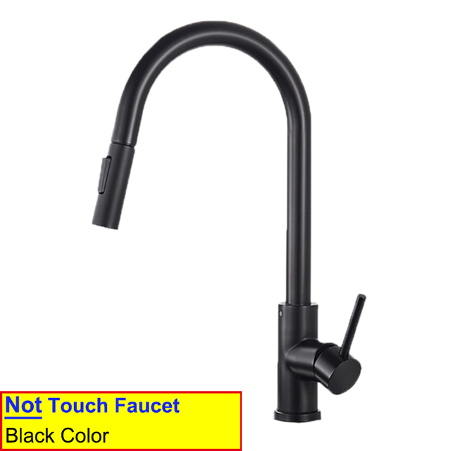 Black Touch Spring Kitchen Mixer Faucets Quality Brass Hot Cold Pull Kitchen Mixer Taps Smart Sensor Touch Kitchen Faucet