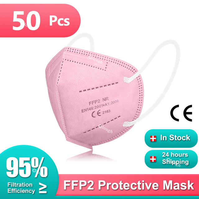 أقنعة FFP2 Mascarillas FPP2 homology adas KN95 قناع ffp2masque FFP 2 للبالغين أسود رمادي قابلة لإعادة الاستخدام 5 طبقات قناع الوجه الواقي للفم