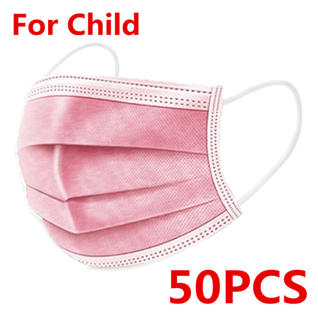 10-200pcs Disposable Kids Baby Masks Christmas Non-woven Face Mask 3 Layer Filter Ply Anti-dust Baby mascarillas quiurgicas