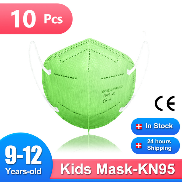 9-12 سنة الأطفال FFP2 أقنعة 5 طبقات Mascarilla KN95 Infantil FFP2mask Niños Mascarillas FPP2 Homologada الاطفال قناع FP2